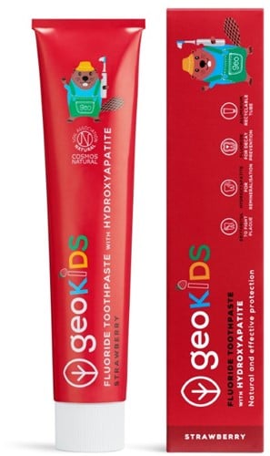Georganics Fluoride Tandpasta Tube - Aardbei - Kinderen