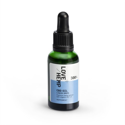 Love Hemp 300mg 1% CBD Oil Drops – 30ml Peppermint